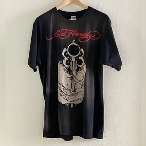 ED HARDY men’s black tee sz L